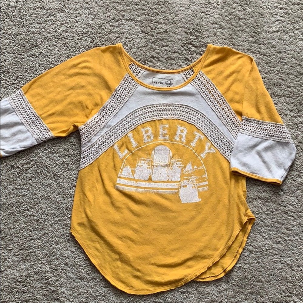 Free People gold raglan style T